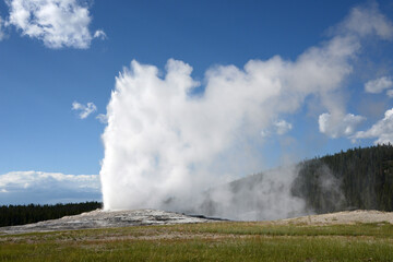 famous Old Faithful Geyser is one of the main attractions inside Yellowstone National Park