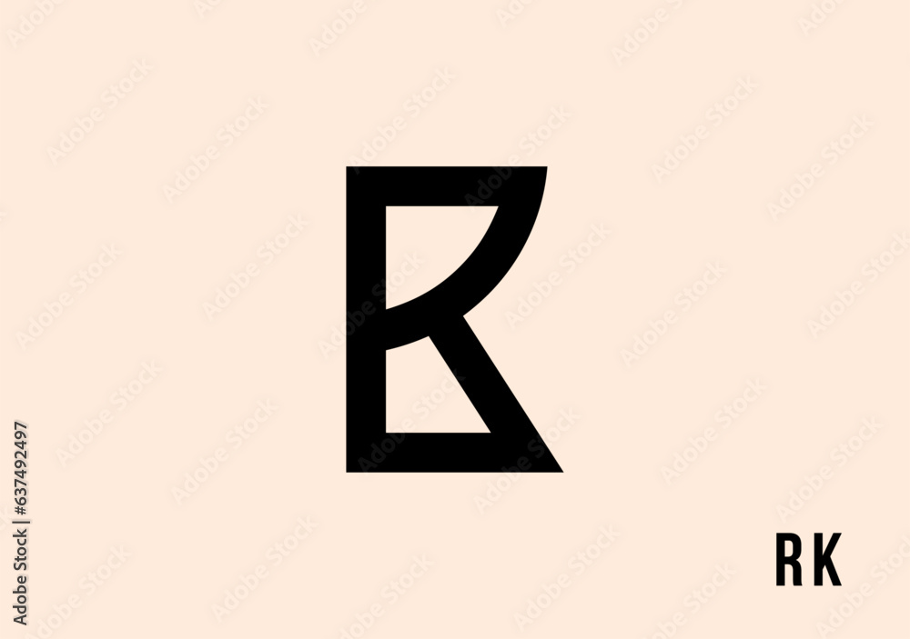 Fototapete monogram rk intertwines elegance and identity, an emblem of individuality and timeless sophisticatio