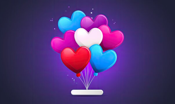 App icon -style image of love balloons