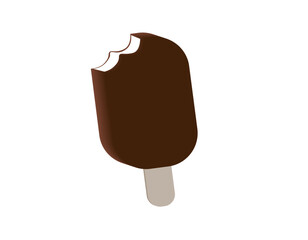 Vector 3d illustration of chocolate ice cream on a stick