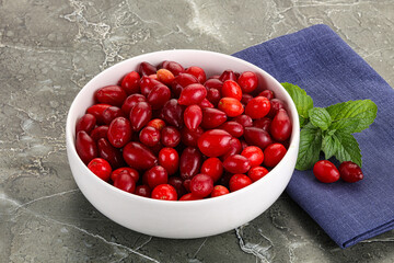 Ripe sweet and juicy cornus