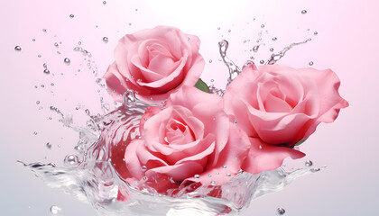 Roses flower fresh product showcase illustration