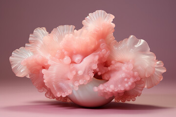 Pink puff shell glass generative ai