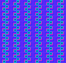 Vector abstract seamless geometric illustration in the form of a pattern of squares on a blue background