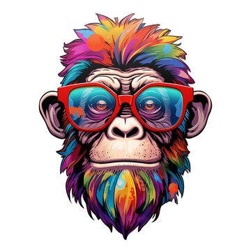 Naklejki cool full color monkey head stickers