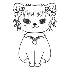 Adorable cat cartoon character, isolated Illustration png