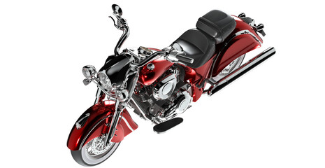 cross top view chopper bike, motorcycle for make mockup on empty background	
