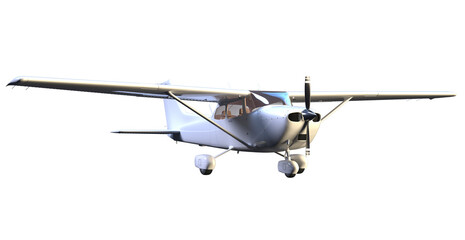 cross view jet airplane for make mockup isolated on empty background