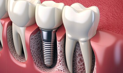 The implantation process in dentistry - obrazy, fototapety, plakaty