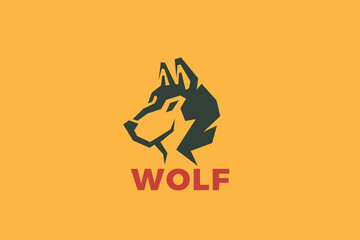 Wolf Logo Dog Head Abstract Design Vector Negative Space style