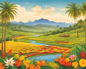 Happy Onam Festival celebration poster background