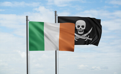 Pirate and Ireland flag