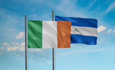Nicaragua and Ireland flag