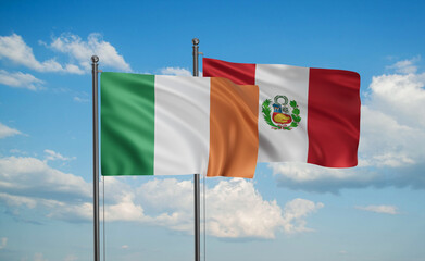 Peru and Ireland flag