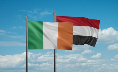 Yemen and Ireland flag