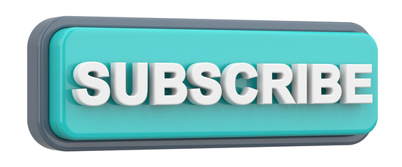 Subscribe button. 3D button. 3D illustration.