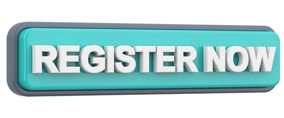 Register now button. 3D illustration.