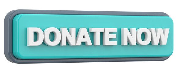 Donate now button. 3D illustration.