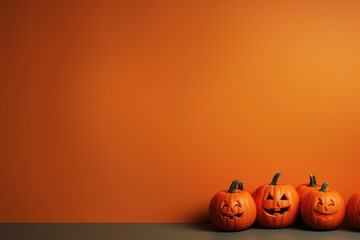 Halloween background with pumpkins