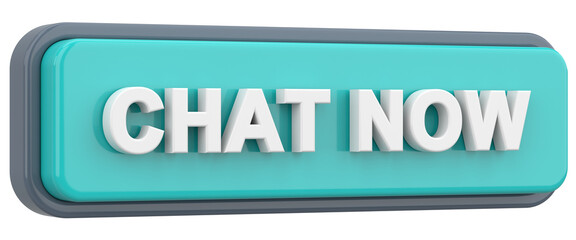 Chat now button. 3D illustration.