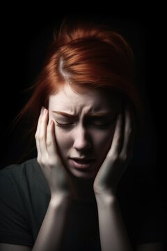 shot of a young woman experiencing anxiety and panic attacks
