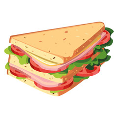 sandwich with cheese, ham, tomato and lettuce, for a child to school for lunch