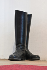 antique leather military riding boots