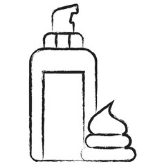 Hand drawn Shaving foam icon