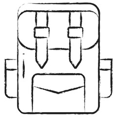 Hand drawn back pack icon