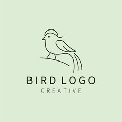 Fototapeta premium bird logo line art vector illustration design