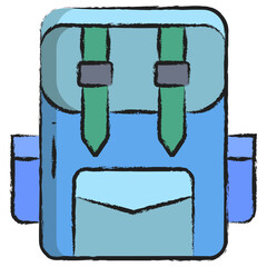 Hand drawn back pack icon