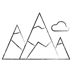 Hand drawn mountain icon