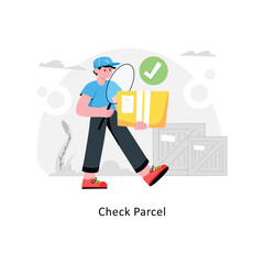 Check Parcel abstract concept vector in a flat style stock illustration