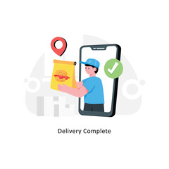 Delivery Complete abstract concept vector in a flat style stock illustration
