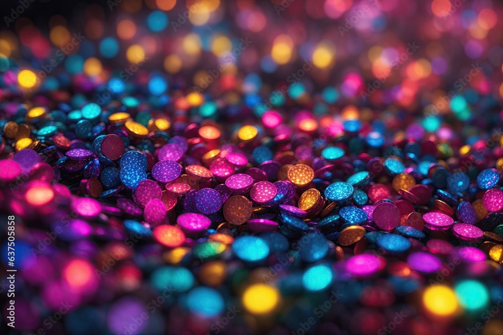 Poster background colorful bokeh. ai generative