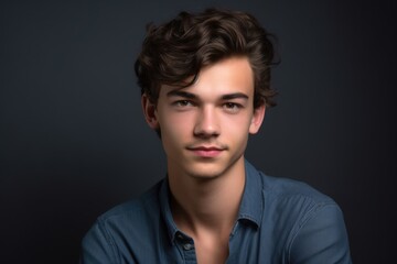 Fototapeta premium studio portrait of a young man posing against a gray background