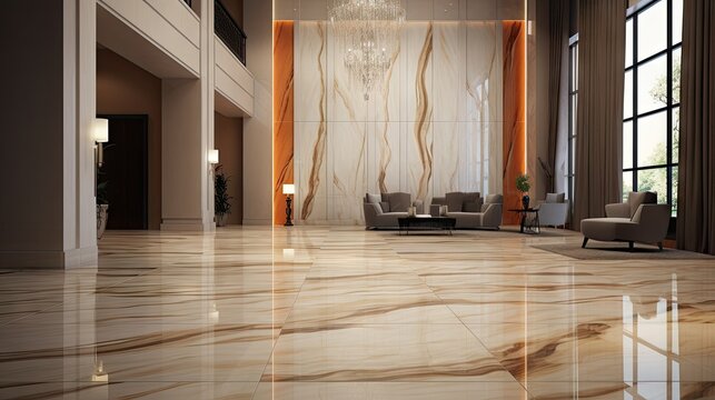 Smooth onyx marble used for interior decoration, with ceramic wall and floor tiles.