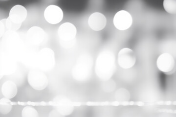 abstract white and gray bokeh lights background with motion blur. Generative AI.