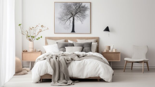 Scandi style a white bedroom.