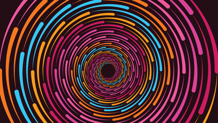 Abstract spiral dotted vortex background in multi color layer background. This creative symbol can be used as a logo or banner. This also can be used as background of a party flyer.