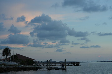 sunset over the pier
