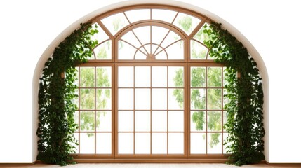 Modern house window frame isolated on white background