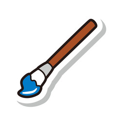 筆 絵の具 線画 ラベル 青