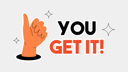 Thumb Up Gesture Motivation Poster