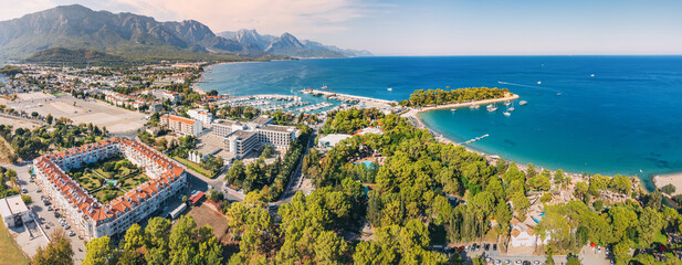 the essence of Kemer resort town, Turkey's coastal charm with our breathtaking aerial image...