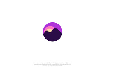 Creative mountain peak summit modern style logo. Outdoor hiking adventure icon set design template