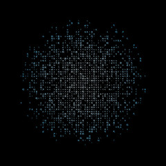 Amazing matrix background in light blue colors. Grid of random Tibetan symbols. Beautiful square vector illustration.