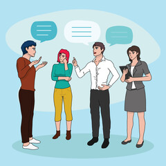 business people discuss about new project. vector illustration