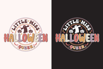 Little Miss Halloween Queen EPS t-shirt Design