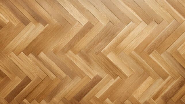 Un sol en parquet bois en chevrons. 